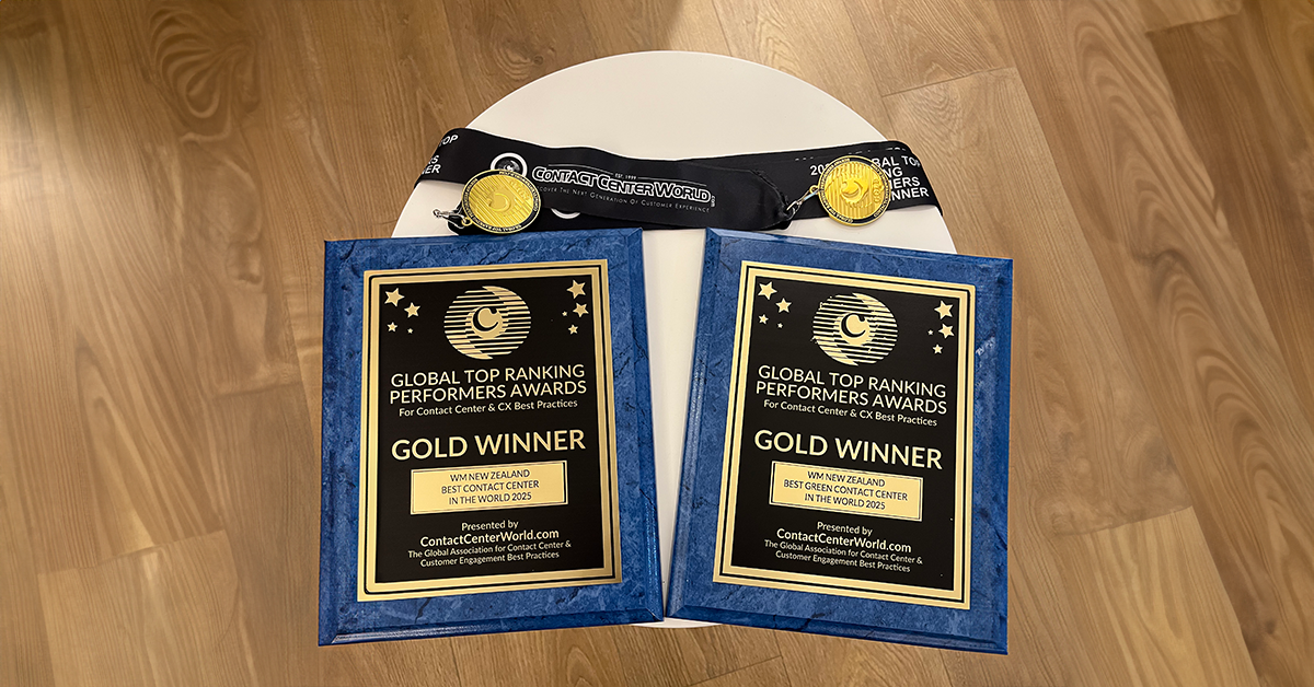 Double gold for WM New Zealand’s Contact Centre
